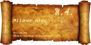 Mildner Alex névjegykártya
